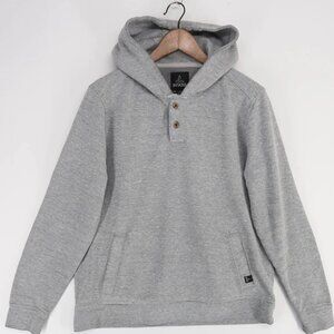 prAna Trawler Hooded Henley Men’s Medium - Heather Grey Eco-Fleece
